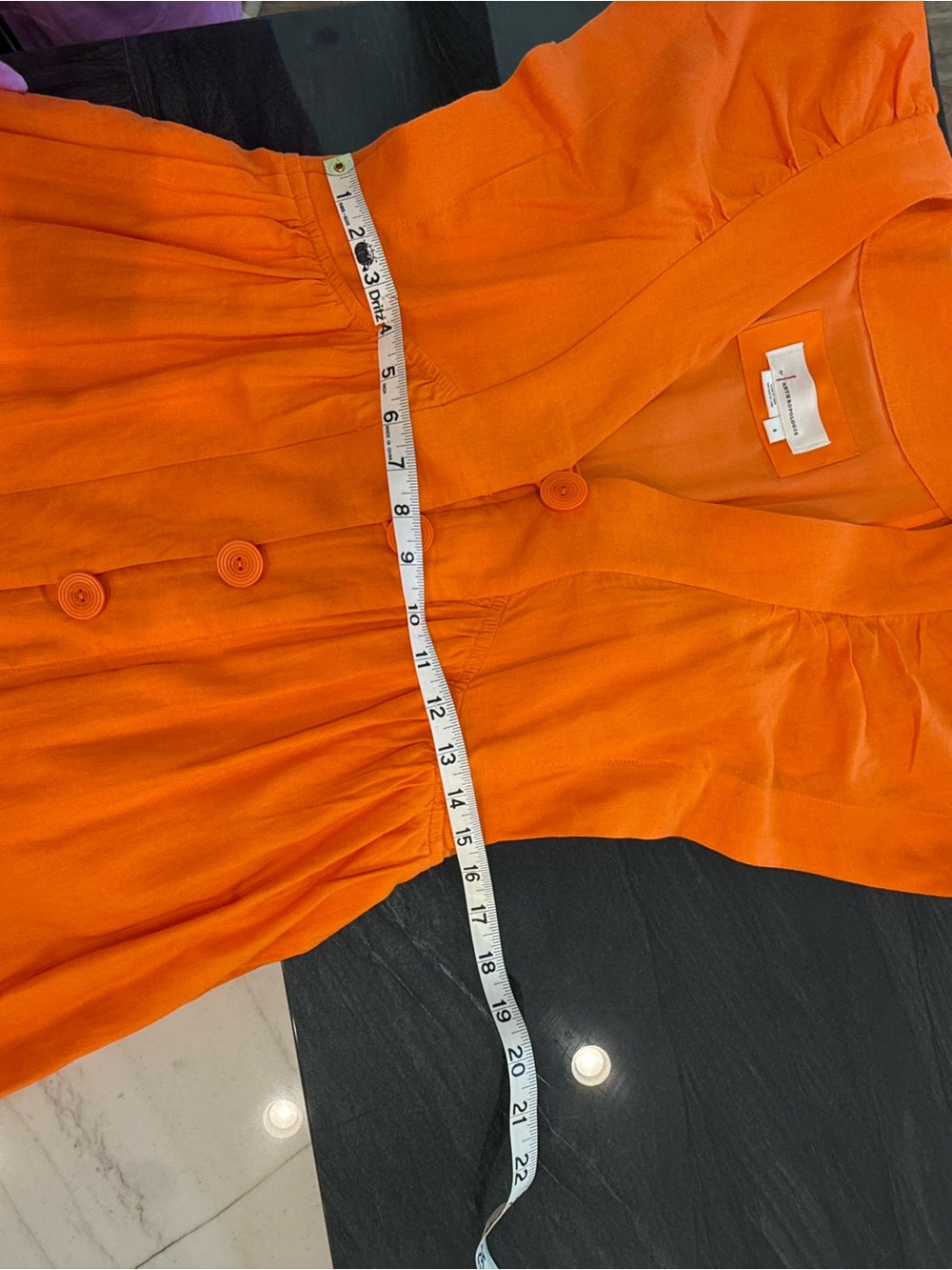 Anthropologie Bright Orange Button-Front Midi Dress - Picture 10 of 10